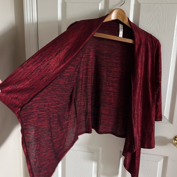 PerSeption Petite Red Open Front Cardigan Size PMedium - Picture 5 of 7